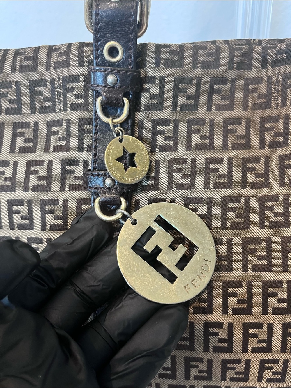 FENDI ZUCCHINO MONOGRAM CANVAS HANDBAG - Picture 2 of 12